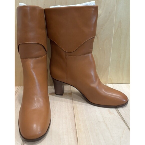 Arezzo Womens VIVIAN Brown Roasted Caramel Leather Round Toe Casual Booties 7.5M - Picture 3 of 7